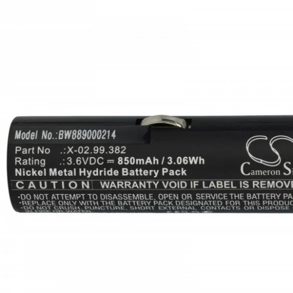 Egészségügyi eszköz - Heine X-02.99.382, X-02.99.380, BATT/110904-A1 - 850 mAh 3.6 V NiMH - Utángyártott akku - VHBW