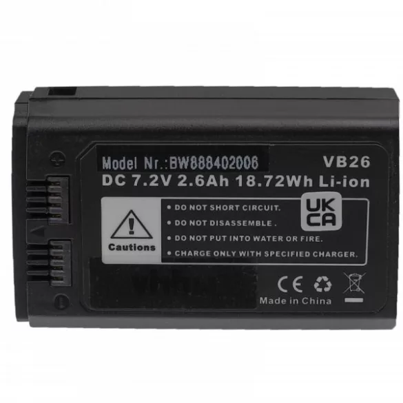 Godox VB26A, VB26 - 2600 mAh 7.2 V Li-Ion - Utángyártott vaku akkumulátor - VHBW