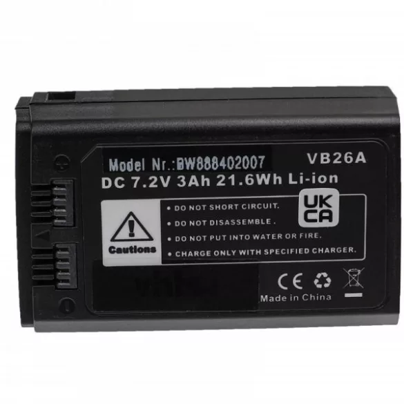 Godox VB26A, VB26 - 3000 mAh 7.2 V Li-Ion - Utángyártott vaku akkumulátor - VHBW
