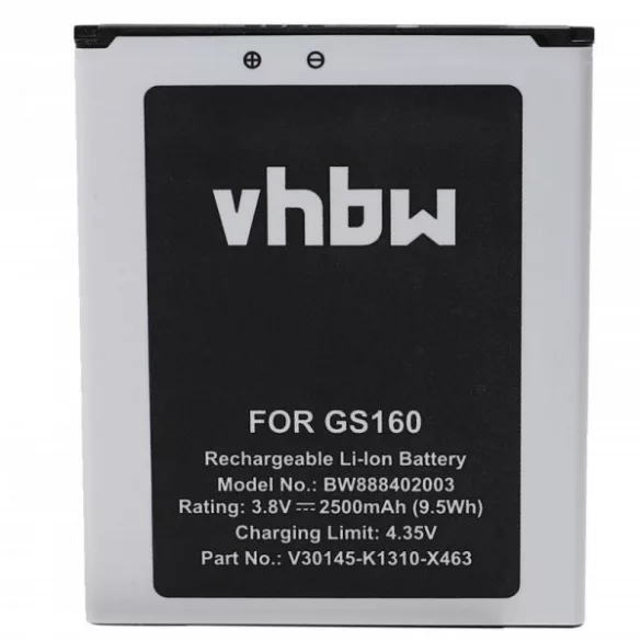 Gigaset V30145-K1310-X463 - 2500 mAh 3.8 V Li-Ion - Utángyártott telefon akku - VHBW