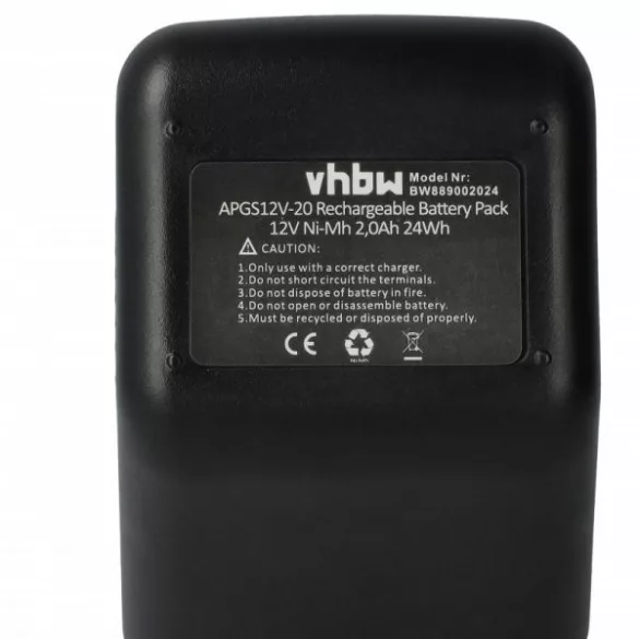 Szerszámgép akku Gesipa CPT12/2 EHD Blind Rivet Gun - 2000 mAh, 12 V, NiMH - Utángyártott akku - VHBW