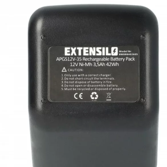 Szerszámgép akku Gesipa CPT12/2 EHD Blind Rivet Gun - 3500 mAh, 12 V, NiMH - Utángyártott akku - VHBW