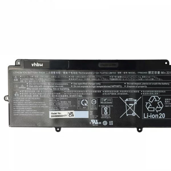 Fujitsu FPB0340S, FPCBP536 - 3490 mAh 14.4 V Li-Ion - Utángyártott notebook akku Fujitsu FPB0340S, FPCBP536 - 3490 mAh 14.4 V Li-Ion - Utángyártott notebook akku
