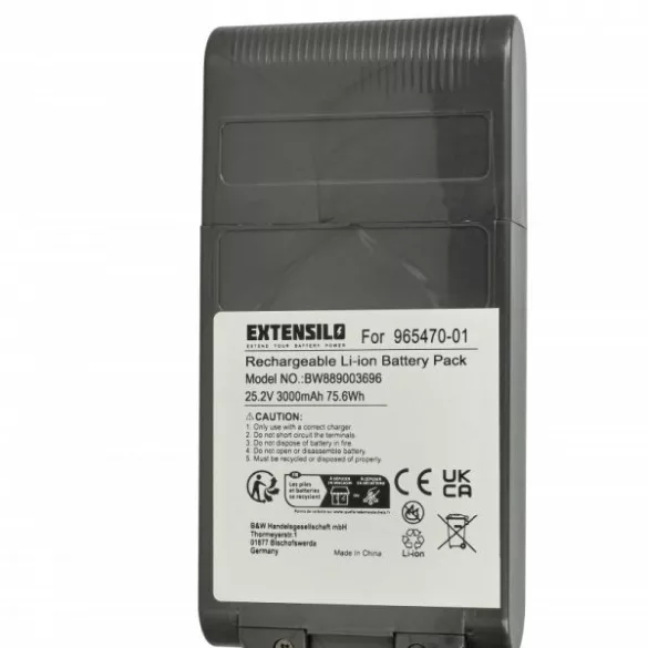 Dyson 96547001, 965470-01 for Dyson 3000mAh, 25.2V, Li-Ion - Utángyártott porszívó akku - VHBW