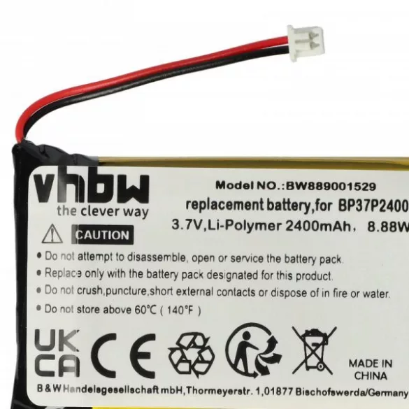 Kutya nyakörv Dogtra BP37P2400 - 2400 mAh 3.7 V Li-polymer - Utángyártott akku - VHBW
