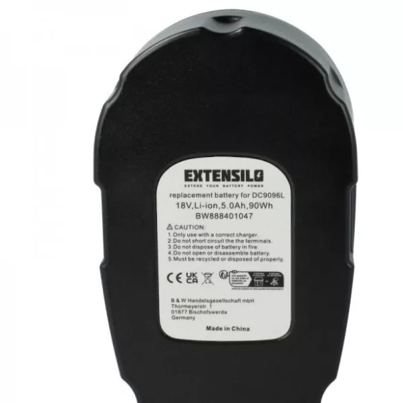 Szerszámgép akku Dewalt DE9096, DE9095, DE9039, DC9096, DC9099 - 5000 mAh, 18 V, Li-Ion - Utángyártott akku - VHBW