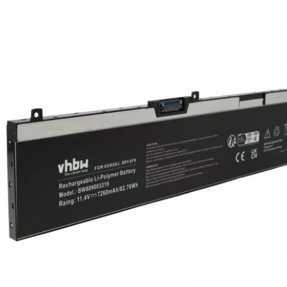Dell 0VRX0J, 451-BCGI, 0WMRC77I, 5TF10, 0RY3F9 - 7260 mAh 11.4 V Li-polymer - Utángyártott notebook akku - VHBW