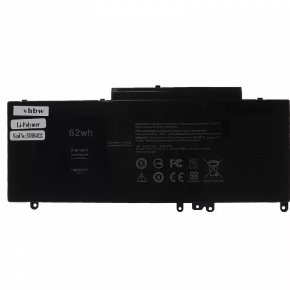 Dell 079VRK, 0G5M10, 1KY05, 0WYJC2, 451-BBLL - 8100 mAh 7.6 V Li-polymer - Utángyártott notebook akku - VHBW