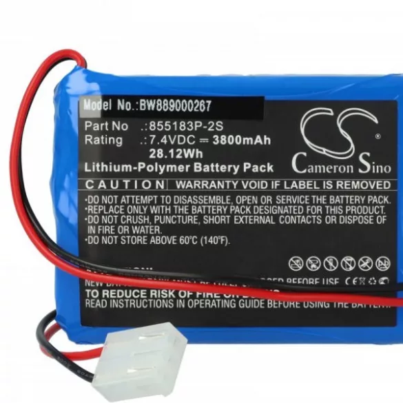 Egészségügyi eszköz - CONTEC 855183P-2S - 3800 mAh 7.4 V Li-polymer - Utángyártott akku - VHBW