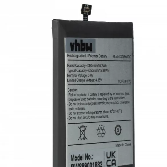 CAT XQ6602G - 4000 mAh 3.8 V Li-polymer - Utángyártott telefon akku - VHBW
