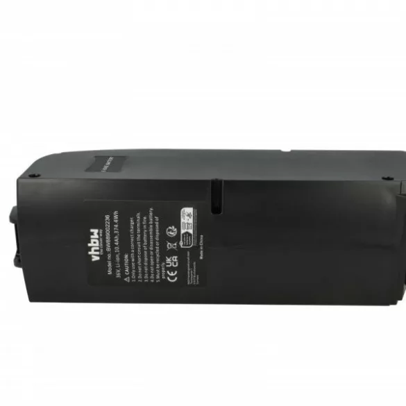 elektromos kerékpár akku Bosch 0 275 007 501, 0 275 007 500, 0 275 007 503 - 10.4 Ah 36 V Li-Ion, fekete - Utángyártott - VHBW