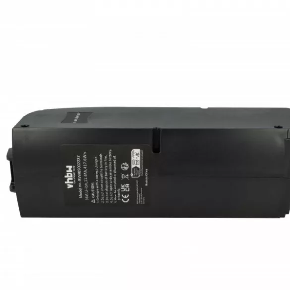 elektromos kerékpár akku Bosch 0 275 007 501, 0 275 007 500, 0 275 007 503 - 11.6 Ah 36 V Li-Ion, fekete - Utángyártott - VHBW