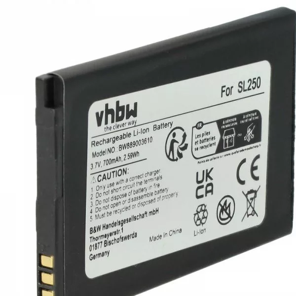 Bea-Fon SL250 - 700 mAh 3.7 V Li-Ion - utángyártott mobiltelefon akku
