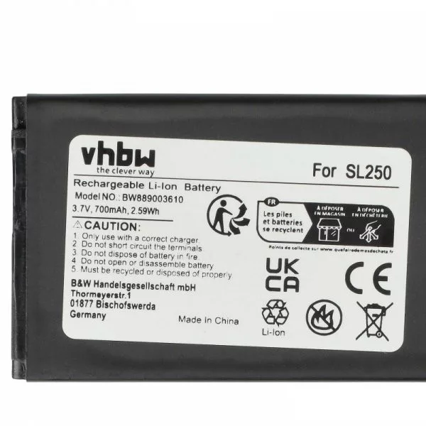 Bea-Fon SL250 - 700 mAh 3.7 V Li-Ion - utángyártott mobiltelefon akku