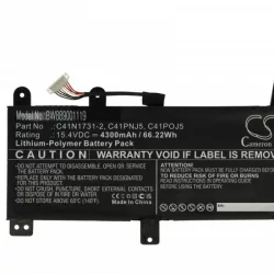   Asus 0B200-02940000, 0B200-02990000 - 4300 mAh 15.4 V Li-polymer, fekete - Utángyártott notebook akku