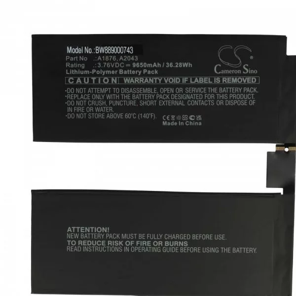   Apple A1876, A2043 - 9650 mAh 3.76 V Li-polymer - Utángyártott tablet akku