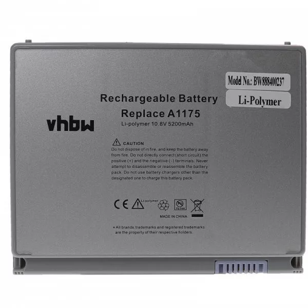 Apple A1175, MA348, MA348/A, MA348G/A, MA348J/A - 5200 mAh 10.8 V Li-polymer - Utángyártott notebook akku