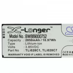   Alcatel TLi028C1, TLi028C7 - 2850 mAh 3.85 V Li-Ion - Utángyártott telefon akku