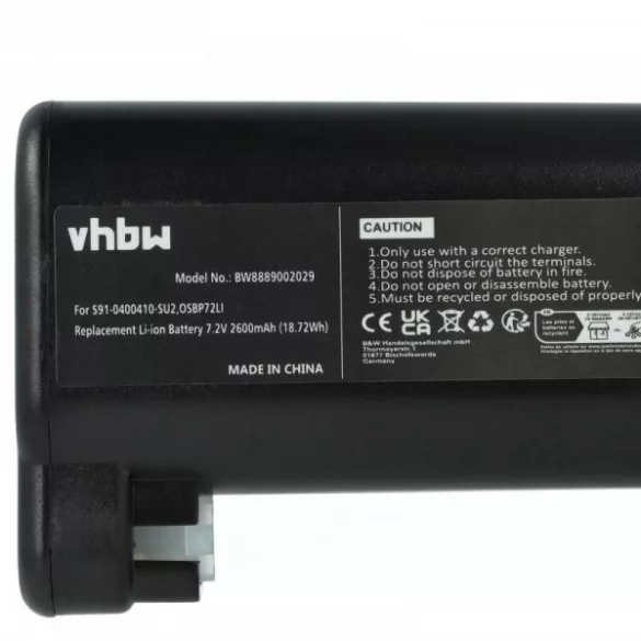 AEG S91-0400410-SU2, OSBP72LI for Electrolux 2600mAh, 7.2V, Li-Ion - Utángyártott porszívó akku - VHBW