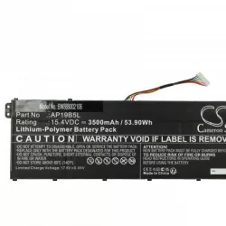   Acer KT00405010, AP19B5L - 3500 mAh 15.4 V Li-polymer, fekete - Utángyártott notebook akku