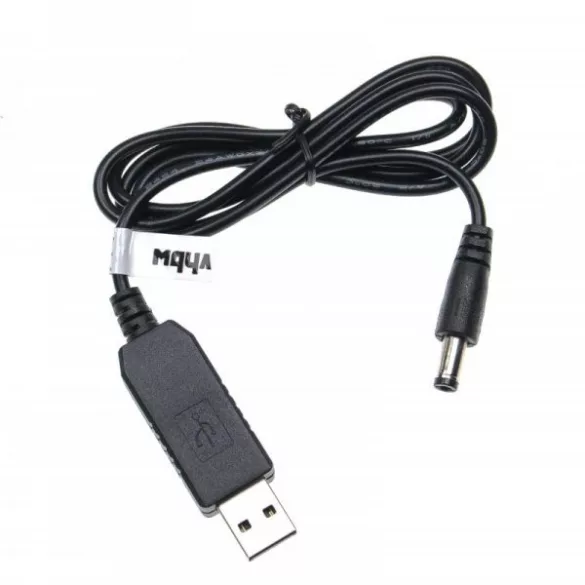 USB adapter - USB A -> 5,5 x 2,5 mm hengeres csatlakozó - 5 V / 2 A -> 12 V / 0,7 A - VHBW