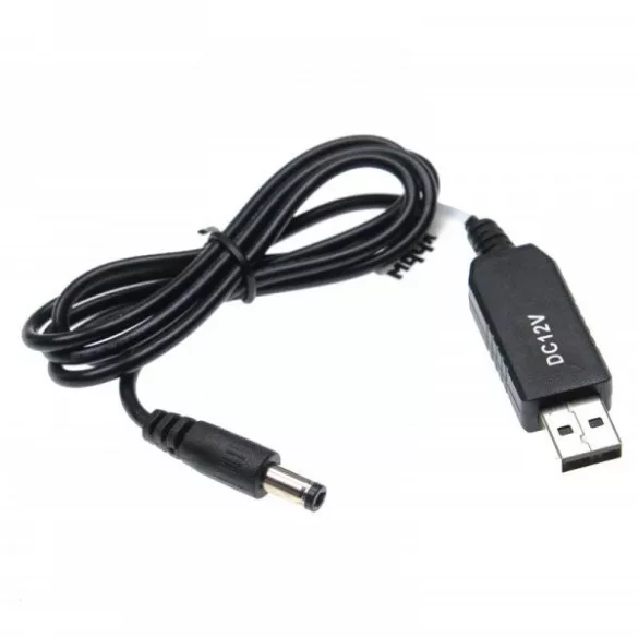 USB adapter - USB A -> 5,5 x 2,5 mm hengeres csatlakozó - 5 V / 2 A -> 12 V / 0,7 A - VHBW