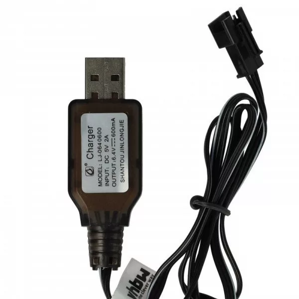 USB RC Töltőkábel Batteries SM-3P csatlakozó, 60 cm 6.4 V USB RC Töltőkábel Batteries SM-3P csatlakozó, 60 cm 6.4 V