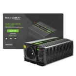 Inverter Qoltec 12V 300W/600W SINUS -1 x usb - szemes sarus kábellel