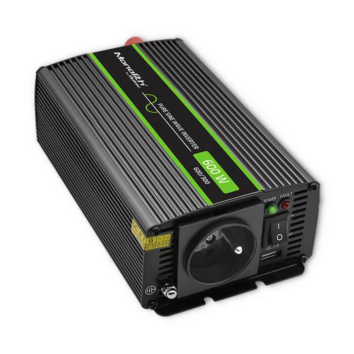 Inverter Qoltec 12V 300W/600W SINUS -1 x usb - szemes sarus kábellel