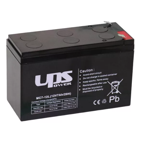 UPS Power Longlife 12V 7Ah zselés akkumulátor (MC7-12L)