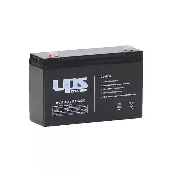 UPS Power 6V 12Ah zselés akkumulátor (MC12-6) UPS Power 6V 12Ah zselés akkumulátor (MC12-6)