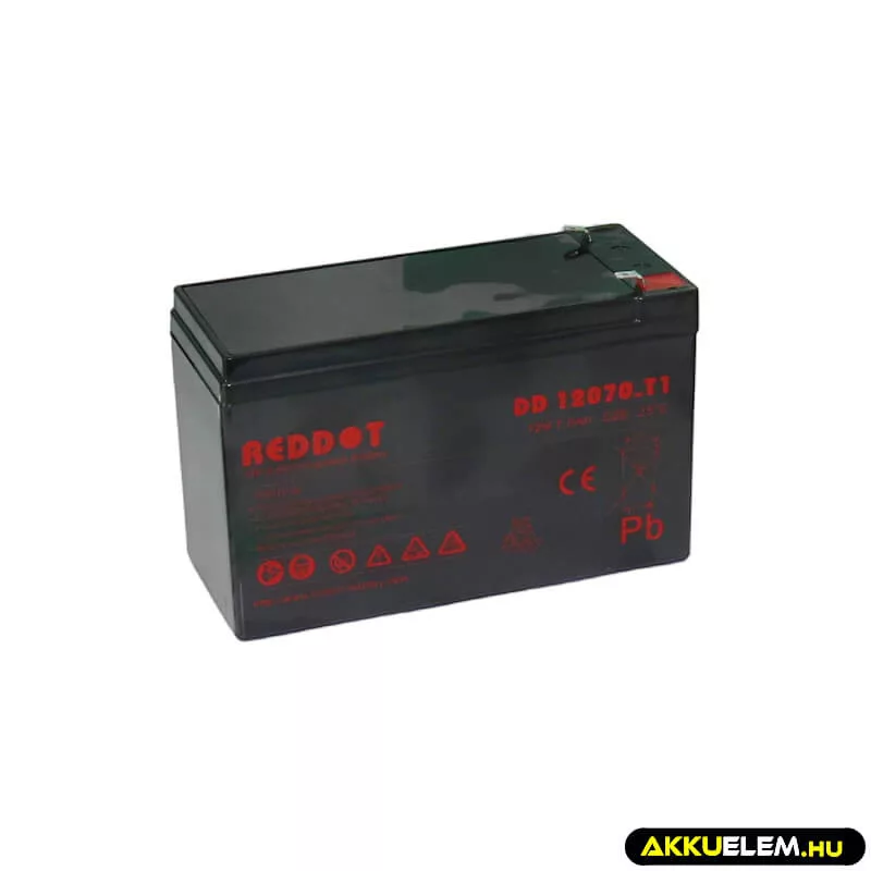SLA 12V 7Ah zselésakku T1 Reddot DD 12070.T1 SLA 12V 7Ah zselésakku T1 Reddot DD 12070.T1