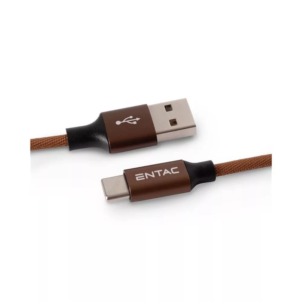 Entac kábel 10W-ig USB-A to USB-C 150cm Barna