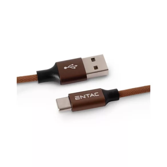 Entac kábel 10W-ig USB-A to USB-C 150cm Barna