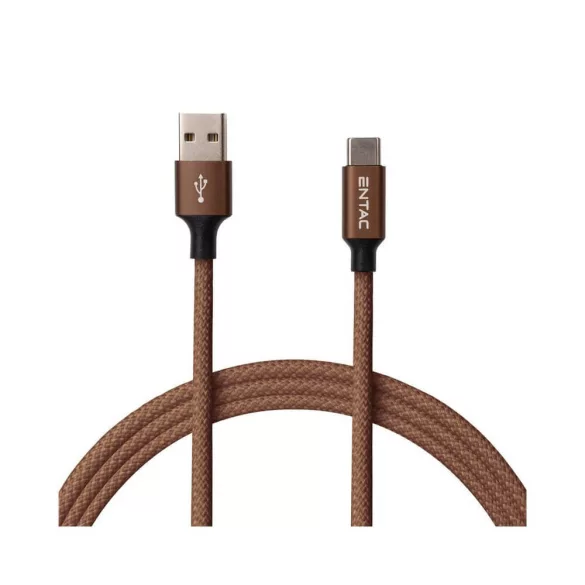 Entac kábel 10W-ig USB-A to USB-C 150cm Barna