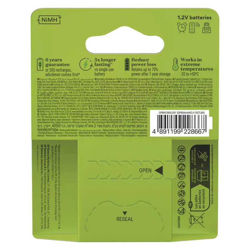 GP AAA 800mAh ReCharge 1,2V Ni-MH akkumulátor 4db/bl ár/db