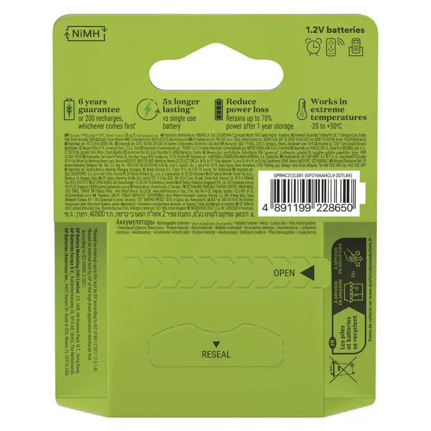 GP AA 2100mAh ReCharge 1,2V Ni-MH akkumulátor 4db/bl ár/db