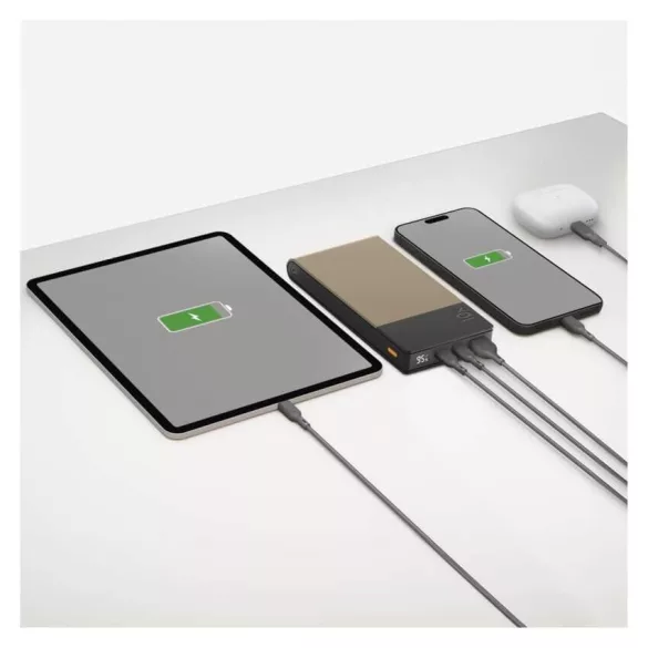 GP Powerbank M10C, 10000mAh 22,5W LED kijelzővel beige M2+