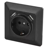 Fali aljzat 2* USB-vel 2.1A töltő 16A max. A6000.3