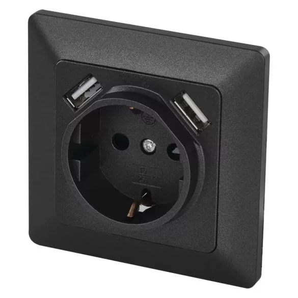 Fali aljzat 2* USB-vel 2.1A töltő 16A max. A6000.3