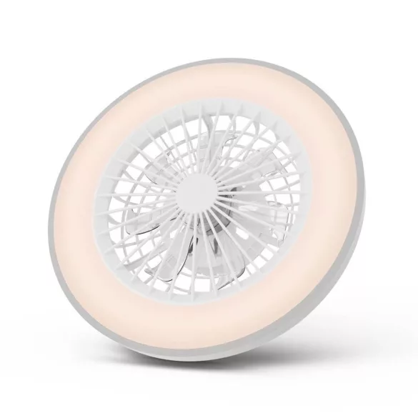 Avide Mennyezeti lámpa ventilátorral Wanda ezüst, 2x24W+15W motor, távirányítós