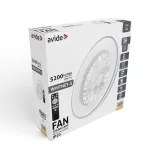 Avide Mennyezeti lámpa ventilátorral Wanda ezüst, 2x24W+15W motor, távirányítós