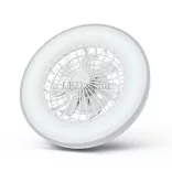 Avide Mennyezeti lámpa ventilátorral Wanda ezüst, 2x24W+15W motor, távirányítós