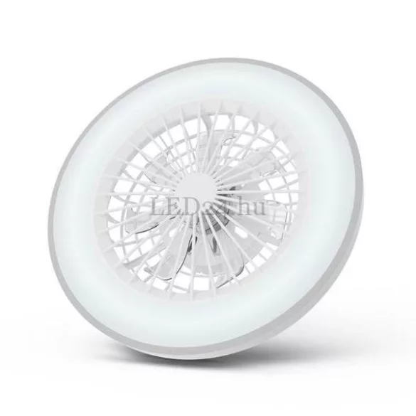 Avide Mennyezeti lámpa ventilátorral Wanda ezüst, 2x24W+15W motor, távirányítós