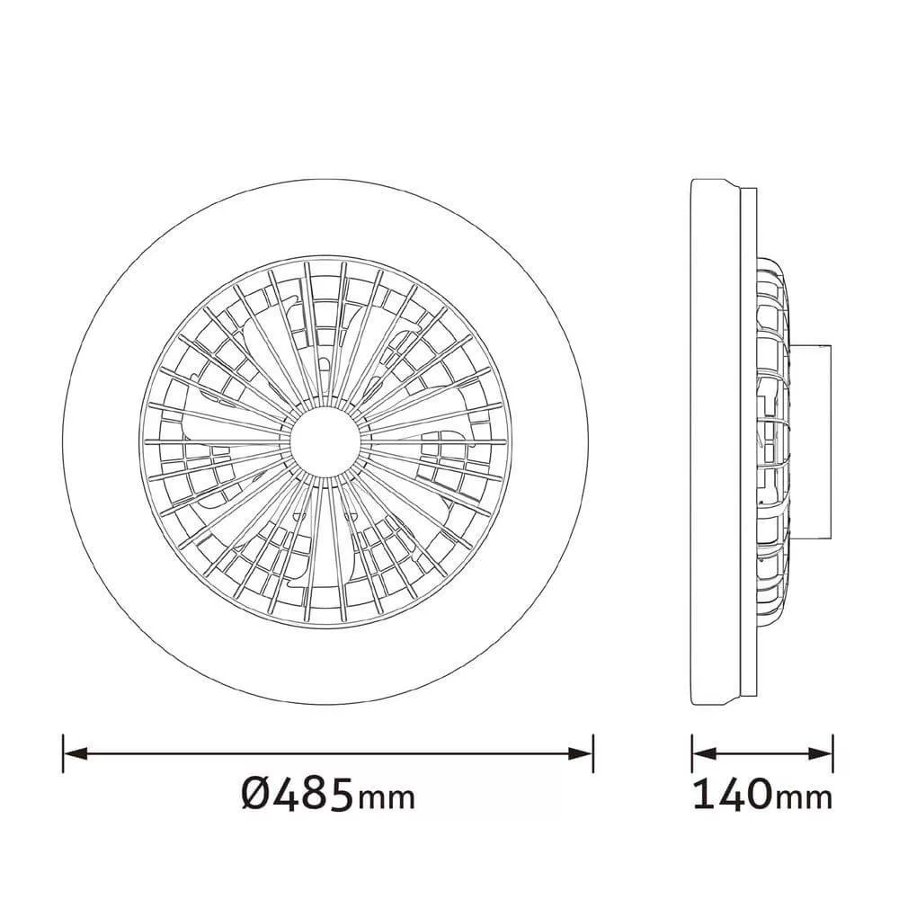 Avide Mennyezeti lámpa ventilátorral Wanda ezüst, 2x24W+15W motor, távirányítós