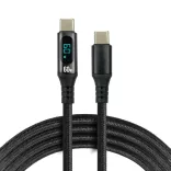 everActive USB-C PD LCD kábel Power Delivery 2.0 3A/20V 60W gyorstöltés 1m feket