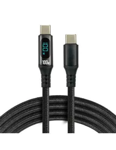 everActive USB-C PD E-Marker LCD kábel Power Delivery 3.0 5A/20V 100W 1m fekete