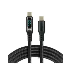   everActive USB-C PD E-Marker LCD kábel Power Delivery 3.0 5A/20V 100W 1m fekete