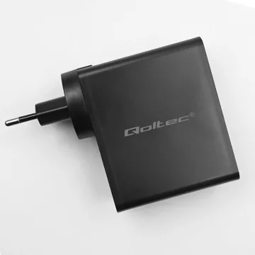   Qoltec USB töltő 130W GaN |5-20V| 1.5-3.25A | 1x USB-C| 1x USB A