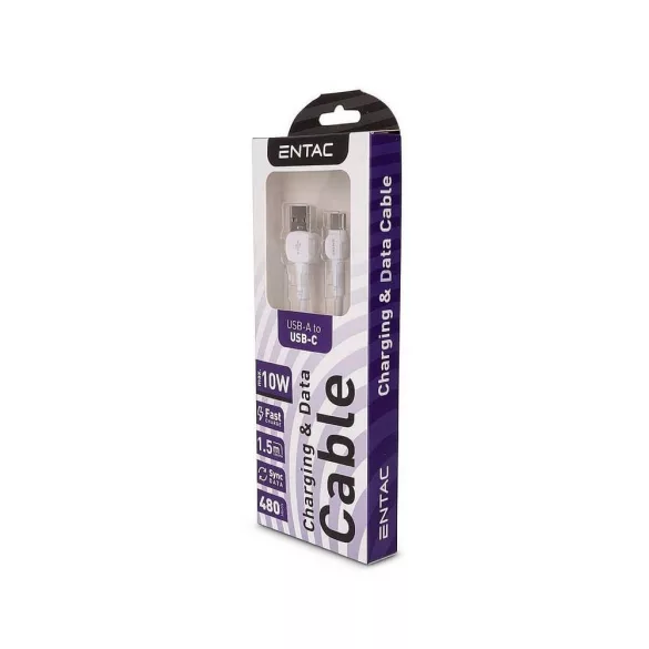 Entac Kábel USB-A -> USB-C Classic Fehér 150cm